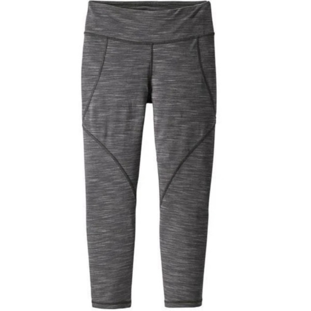 PATAGONIA Space Dye Cropped Leggings in Forge Grey - XS
